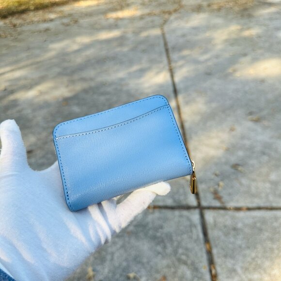 Kate Spade Morgan Kingfisher Saffiano Leather Zip Card Case Wallet K8920 *READ* - Picture 11 of 14